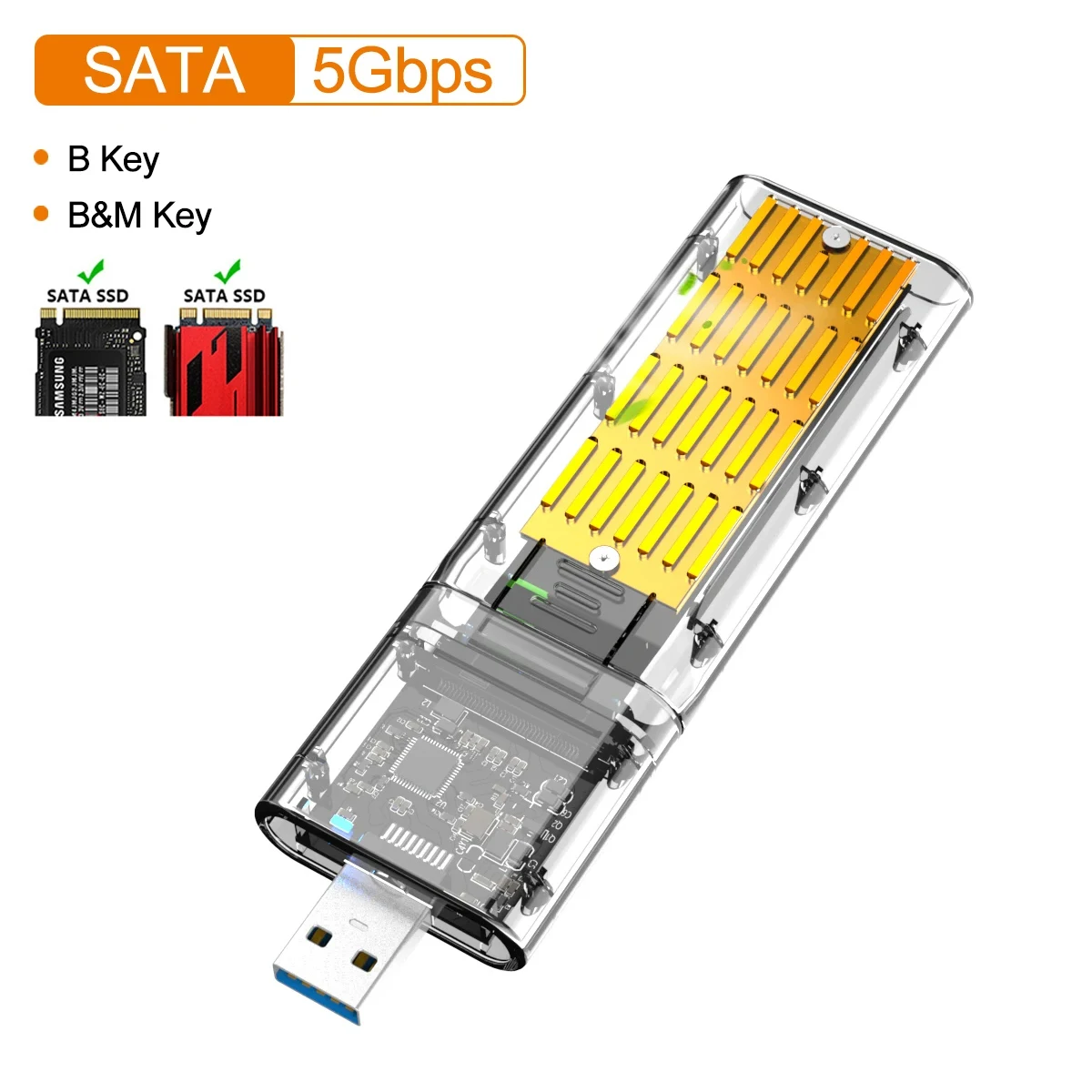 MAIWO M.2 NGFF SATA SSD Enclosure Case M.2 To USB 3.0 Gen 1 5Gbps High-speed SSD Enclosure For SATA NGFF SSD 2242 2260 2280mm
