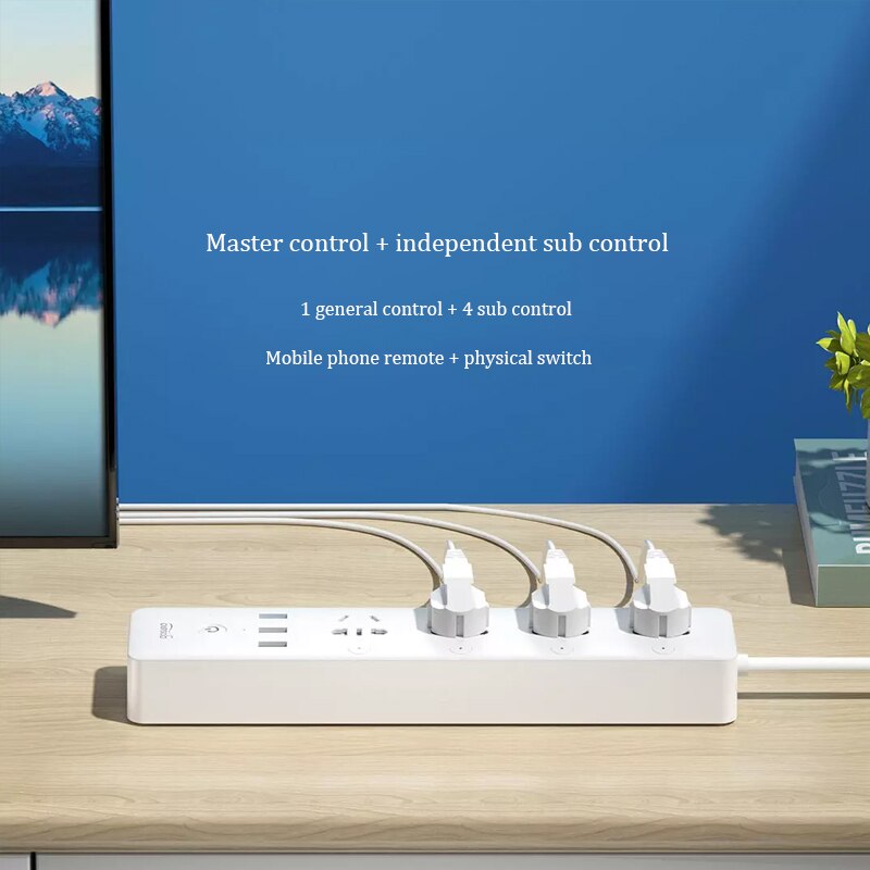 Youpin-regleta inteligente Gosund CP5, Control por voz WIFI, 4 enchufes, 3 USB, 18W, carga rápida, enchufes de extensión, funciona con la aplicación Mijia