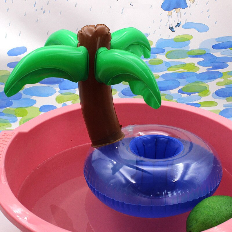 Mini Water Coasters Floating Inflatable Cup Holder Swimming Pool Drink Float Toy Inflatable Circle Pool Coasters Swan Flamingo