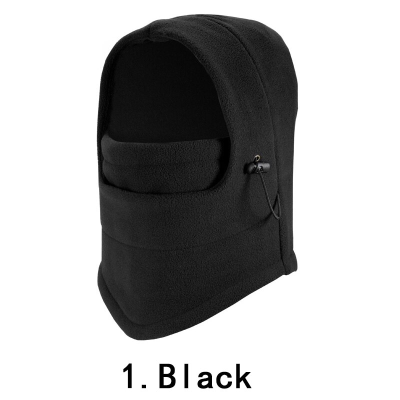 Termisk fleece balaclava hatt hettehals varmere vintersport ansiktsmaske til menn ski sykkel motorsykkel hjelm beanies maskert hette: 1