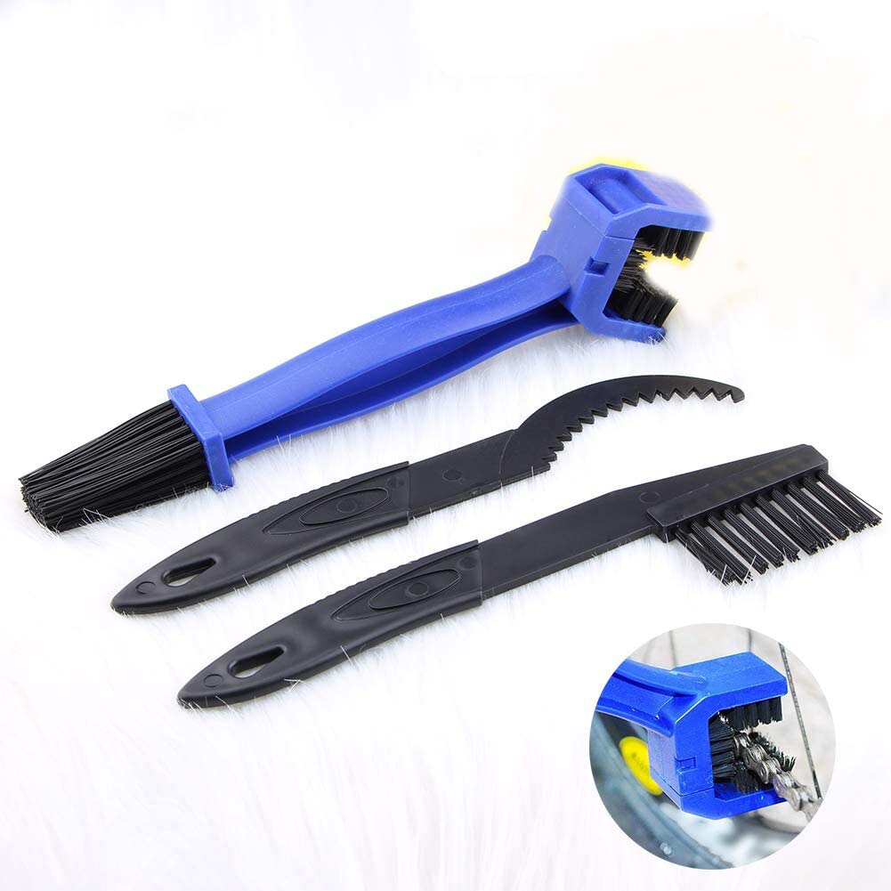 Cycling Chain Cleaning Tool Kit Bicycle Chain Mountain Bike Chain Cleaner Scrubber Brushes Wash Set Repair Protector Accessories: Blue