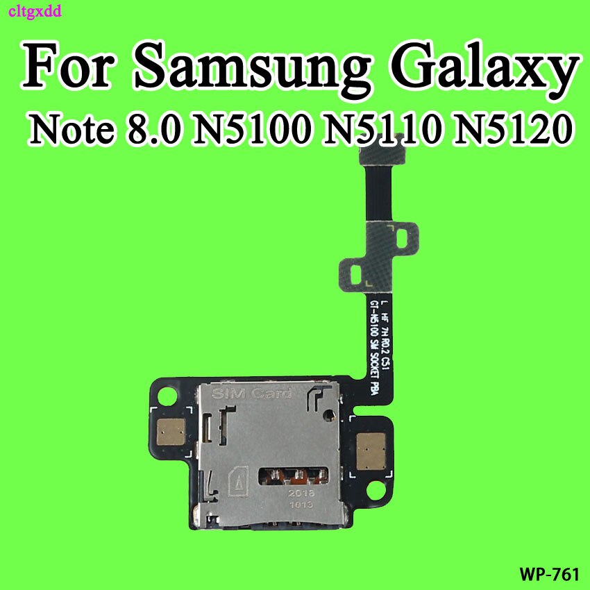Cltgxdd Voor Samsung Galaxy Note 8.0 N5100 N5110 N5120 SIM Card Holder Reader Contact Slot Connector Flex Kabel