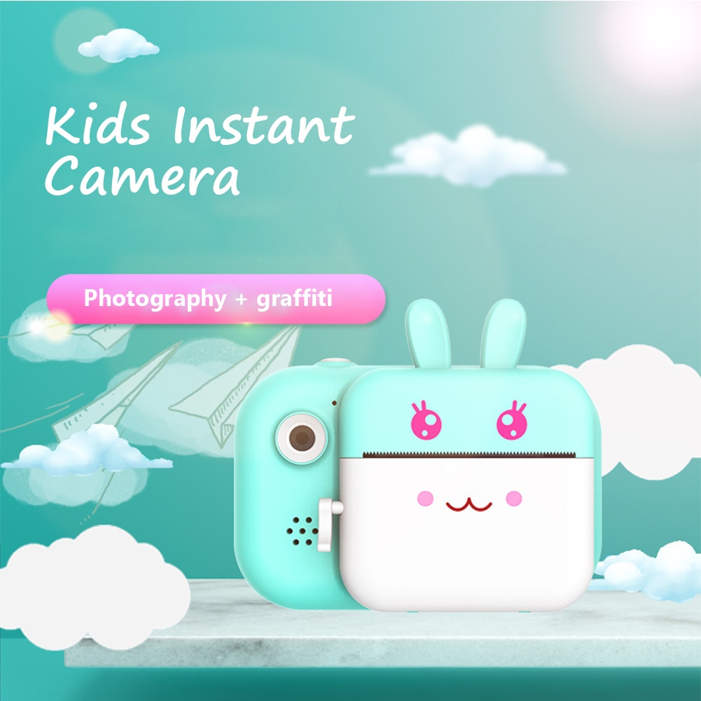 Kids Camera 24mega Pixel 1080P HD LCD Display Photo Printer Front Rear With Memory Card Printing Paper Fill Light Photography