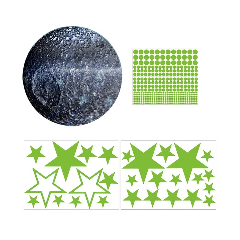 Gloeiende Stickers In Het Donker, Sterren En Maan Muurstickers XX9E: C
