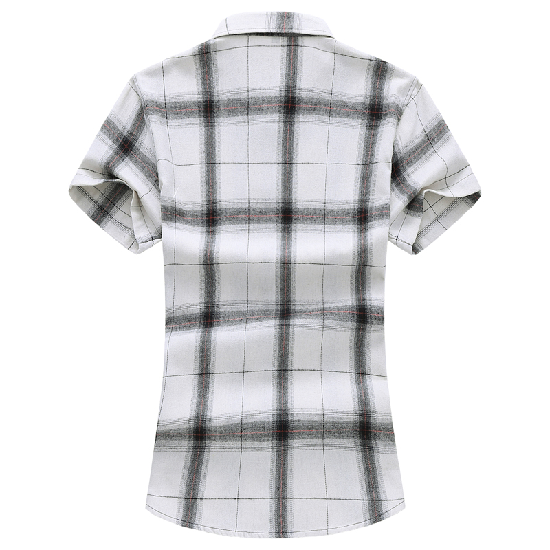Plus size 5xl 6xl 7xl kortärmad herrskjorta sommaren ledig rutig skjorta herrkläder