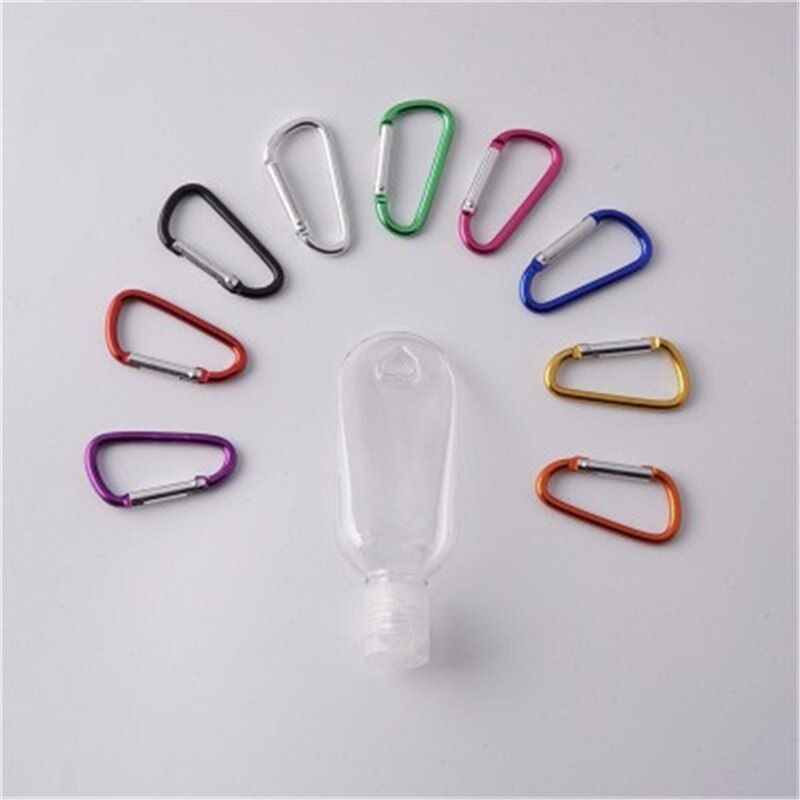 Plastic Travel Bottle Transparent Refillable Carabiner Hook Shampoo Sanitizer Alcohol Containers Empty Keychain Storage Bottle