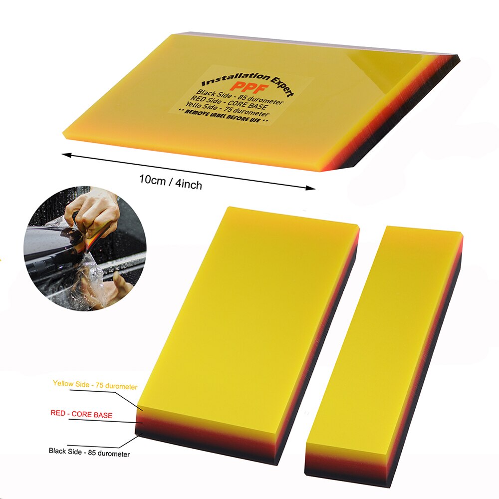 Foshio 2/5Pcs Zachte Ppf Wrapping Squeegee Carbon Vinyl Wrap Auto Film Plakken Tool 2in1 Schraper Venster verven Auto Cleaning