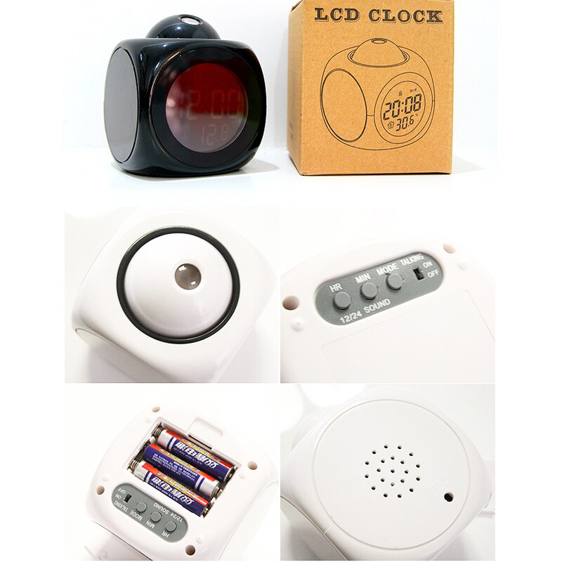 Digital Projection Alarm Clock Voice report Projector Clock Weather Station thermometer Wake Up Projector LED Clock