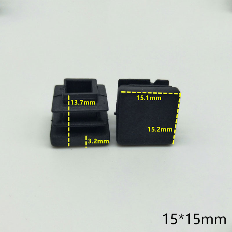 10Pcs Black Plastic Steel square pipe plug Furniture Leg plug Anti Slip Feet Protector Pad Plastic square tube cap plug: 03