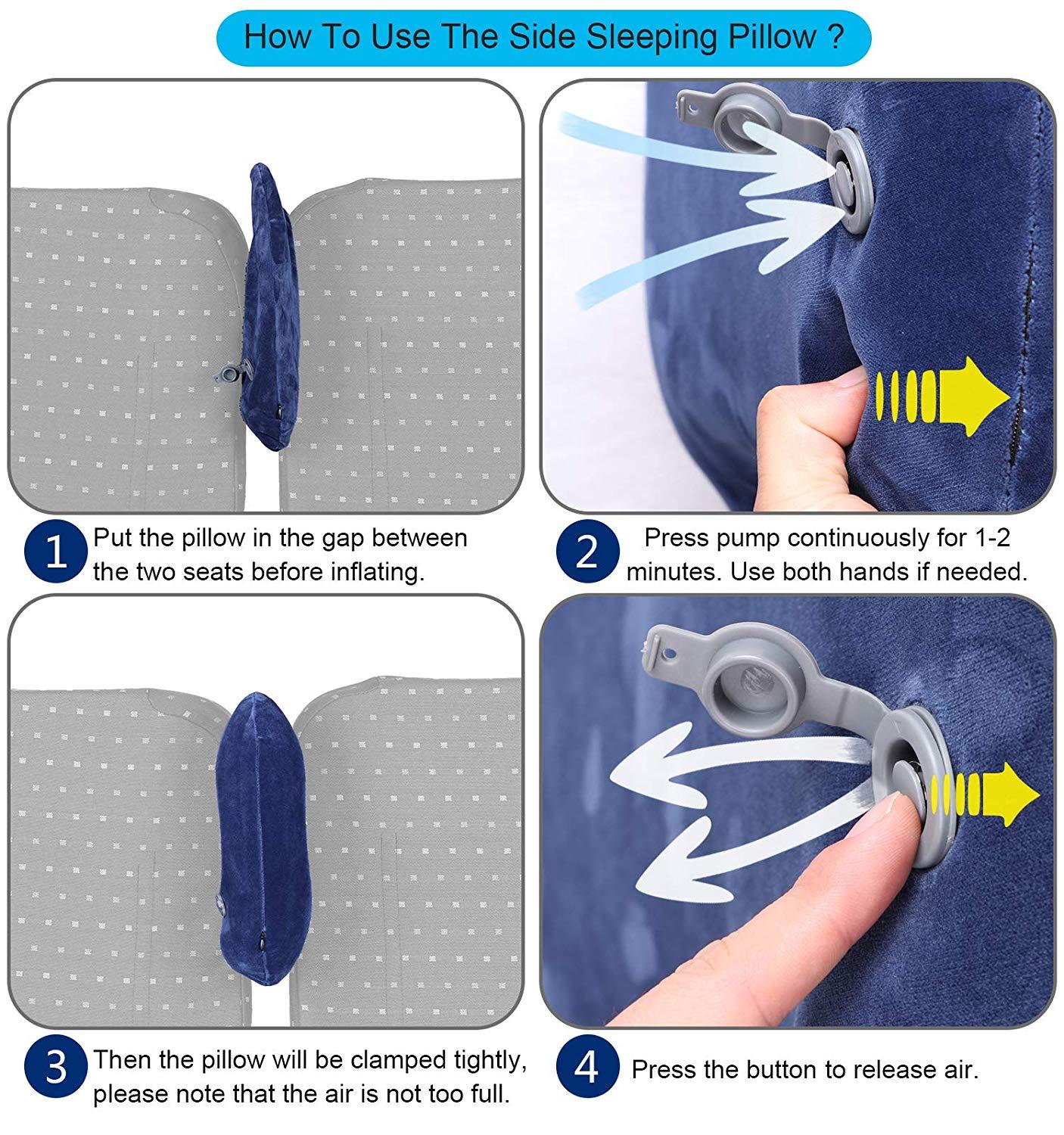 Inflatable U-shaped Pillows Travel Outdoor Portable Pillow Neckrest Travel Folding Slow Rebound Train Plane Office Travel