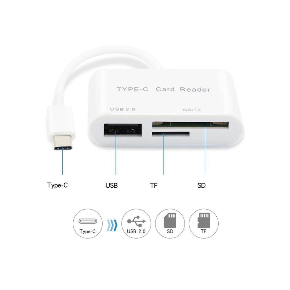 USB TYP C Kartenleser mit OTG funktion für SD/ Micro SD/ USB flash driver/Tastatur/maus mit zu USB C aktiviert telefon Tablet