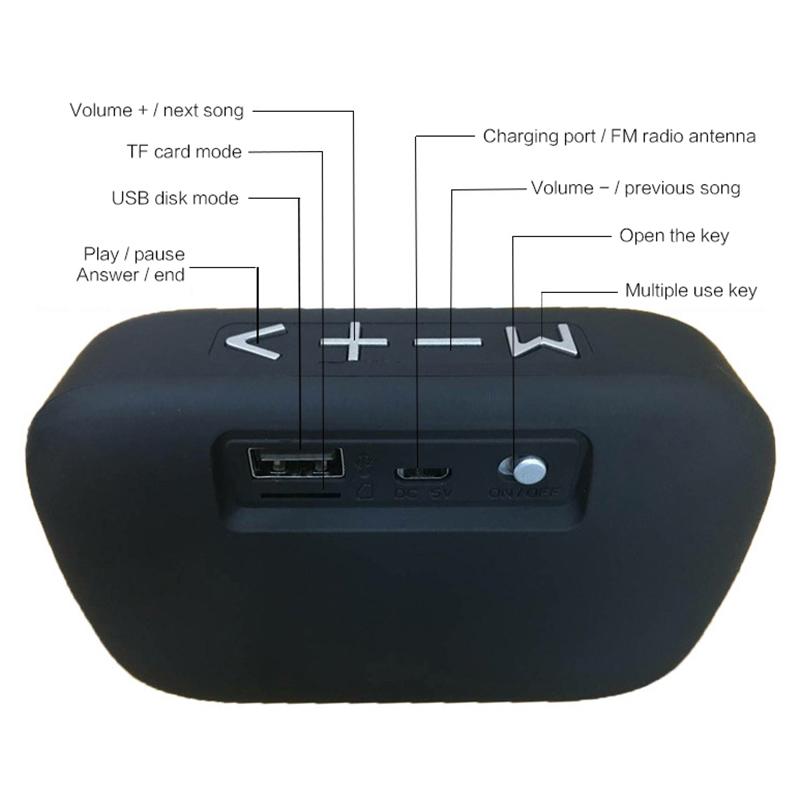 HIFI Wireless Bluetooth Speaker Portable Stereo Column Fabric Subwoofer Speaker