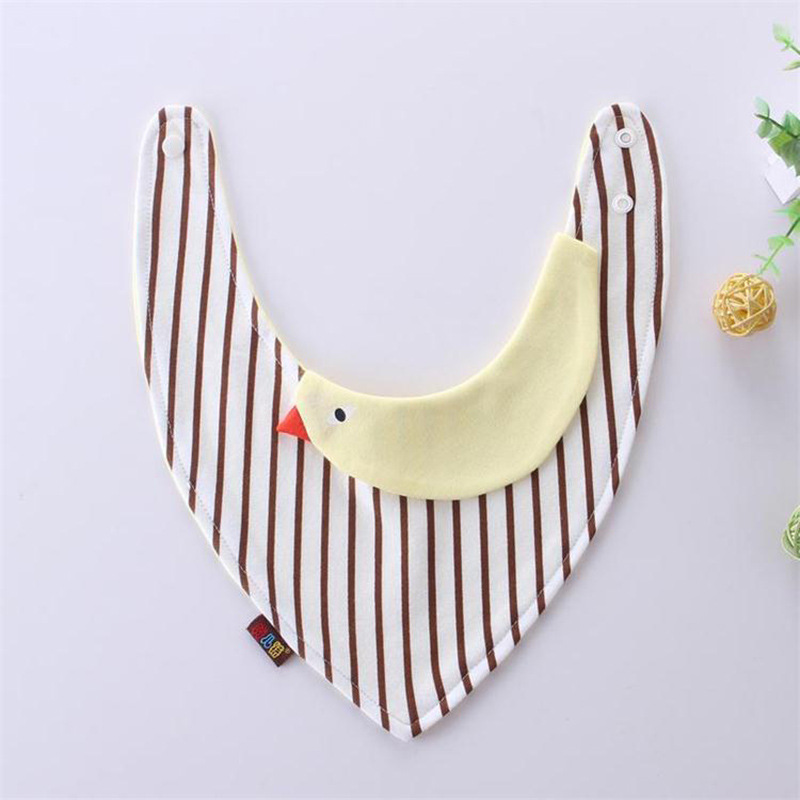 Reusable Washable Cotton Baby Bibs Burp Cloth Cartoon Animals Printing Triangle Bibs Cotton Adjustable Baby Meal Bib Infant Bibs: Chick