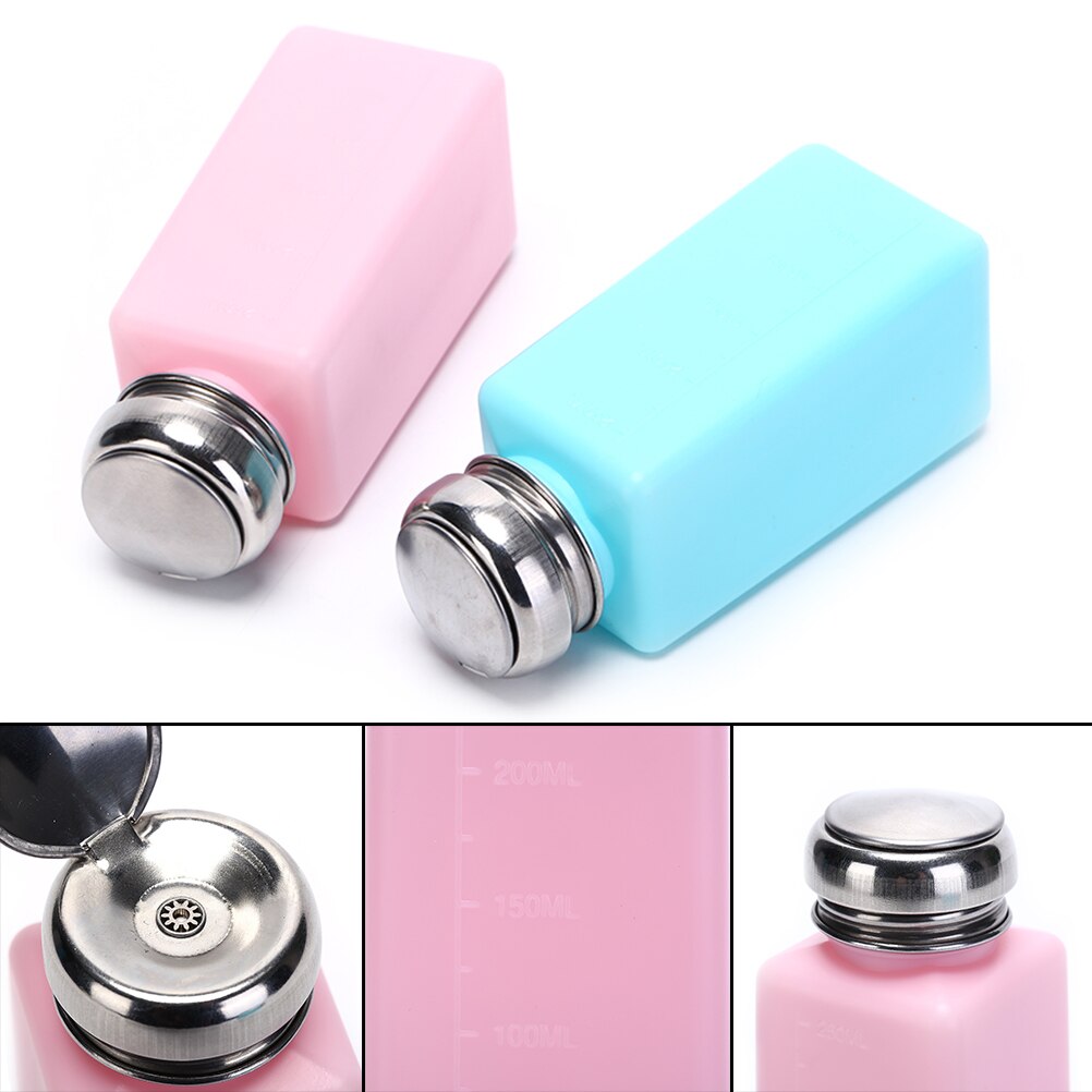 1 Pc 250 Ml Plastic Nail Fles Kleurrijke Lege Vierkante Wassen Nagellak Fles Met Metalen Cap Voor Kinderen