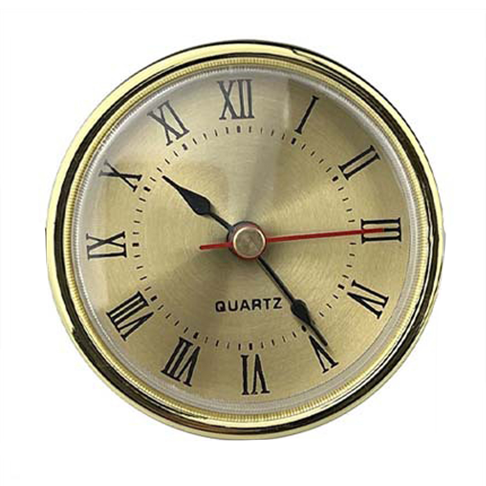 Quarzuhr Einsätze Uhrwerk Retro römische Zahlen Uhr einfache Uhr Gold 65 mm Aluminiumoberflächen eingelegte Handwerksuhr