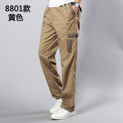 Miesten cargo-housut taskuilla isot koot iso 8xl 9xl 10xl stretch-housut kesäkäyttöön suorat ulkohousut khaki mustat väljät 42 44 46 48: Kuva keltainen / 10xl