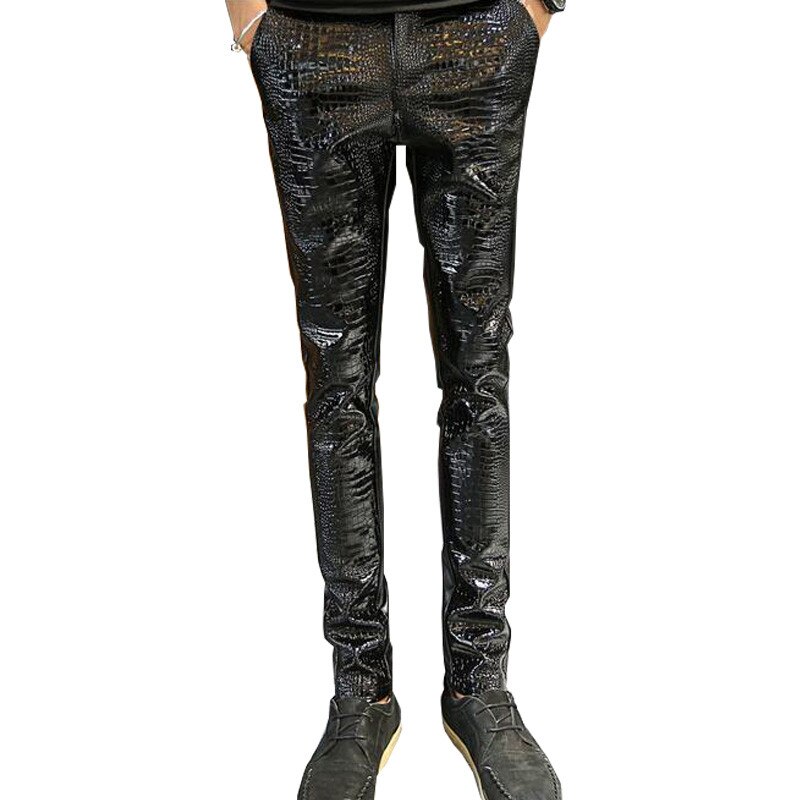 Pantalon simili cuir MORUANCLE pour hommes pantalon moto en daim coupe cintrée pantalon de jogging en cuir pour hommes taille 28-36: 29