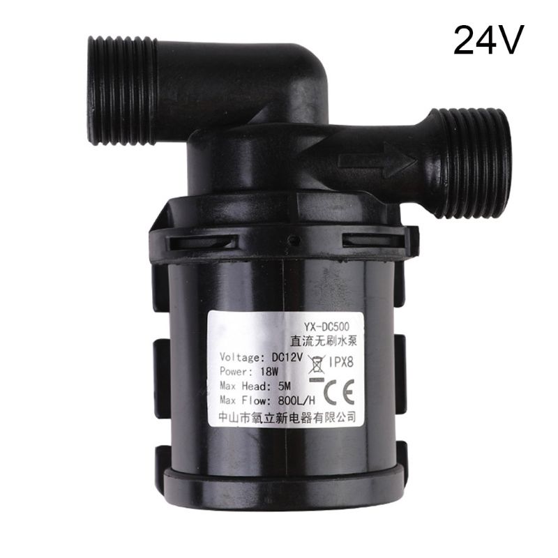 DC12V/24V Solar Brushless Motor Water Circulation Water Booster Pump Silent High Lift Submersible Pump 1/4 Inch: 24