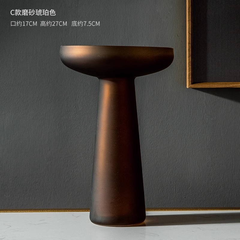 Nordic Light Luxe Home Decor Matglazen Vaas Woonkamer Decoratie Tafel Bloemen Hydrocultuur Vaas Terrarium Decor: Rood