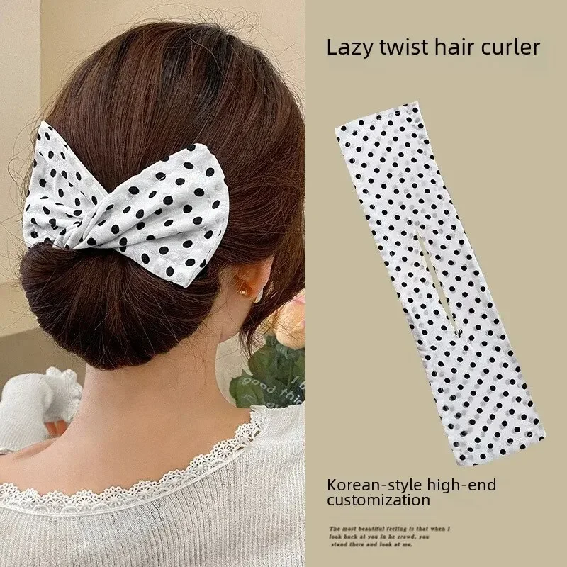 Dispositivo de horquilla en forma de lazo para mujer, horquilla dulce y encantadora, moño rápido para el cabello, herramientas de peinado, accesorios para el cabello trenzado: Lavanda