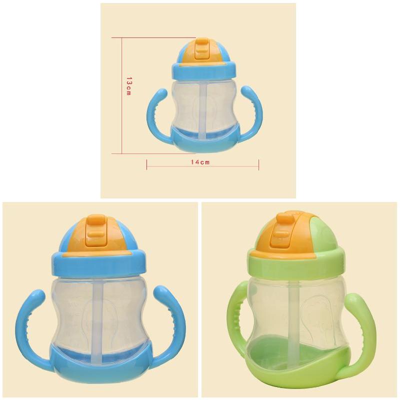 Børn vandflaske sippy halm børn baby fodring træning kop med håndtag yh -17
