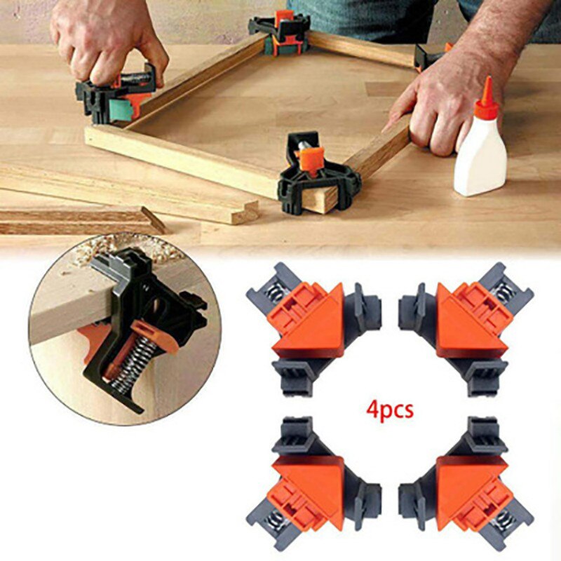 4Pcs Woodworking Corner Clip 90 Degree Photo Frame Right Angle Clamp Fixing Clips Picture Frame Corner Clamp Furniture Repaire