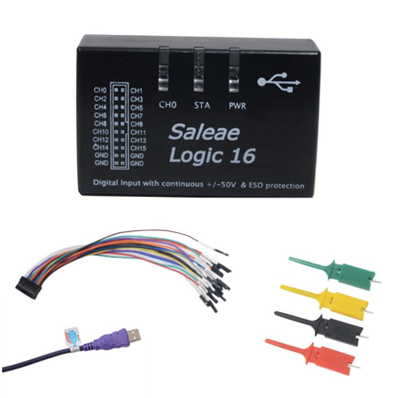 Analyseur de logique USB 100MHz 16 canaux multi-système Compatible plus grand taux d'échantillonnage maximal pour bras FPGA
