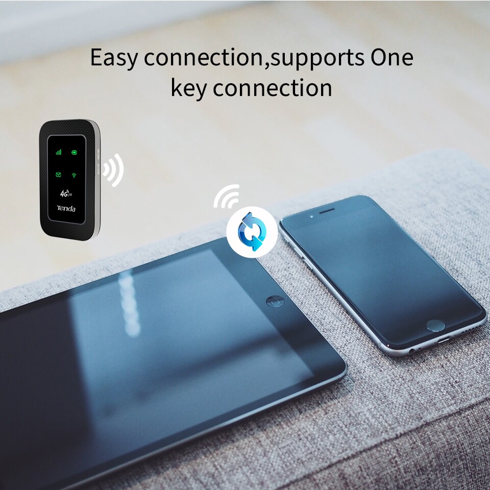 Tenda 4G180 LTE Wi-Fi Hotspot 2.4G Smart Dual Band Wireless WiFi Router Wi-Fi Repeater, APP Remote Manage, English Interface
