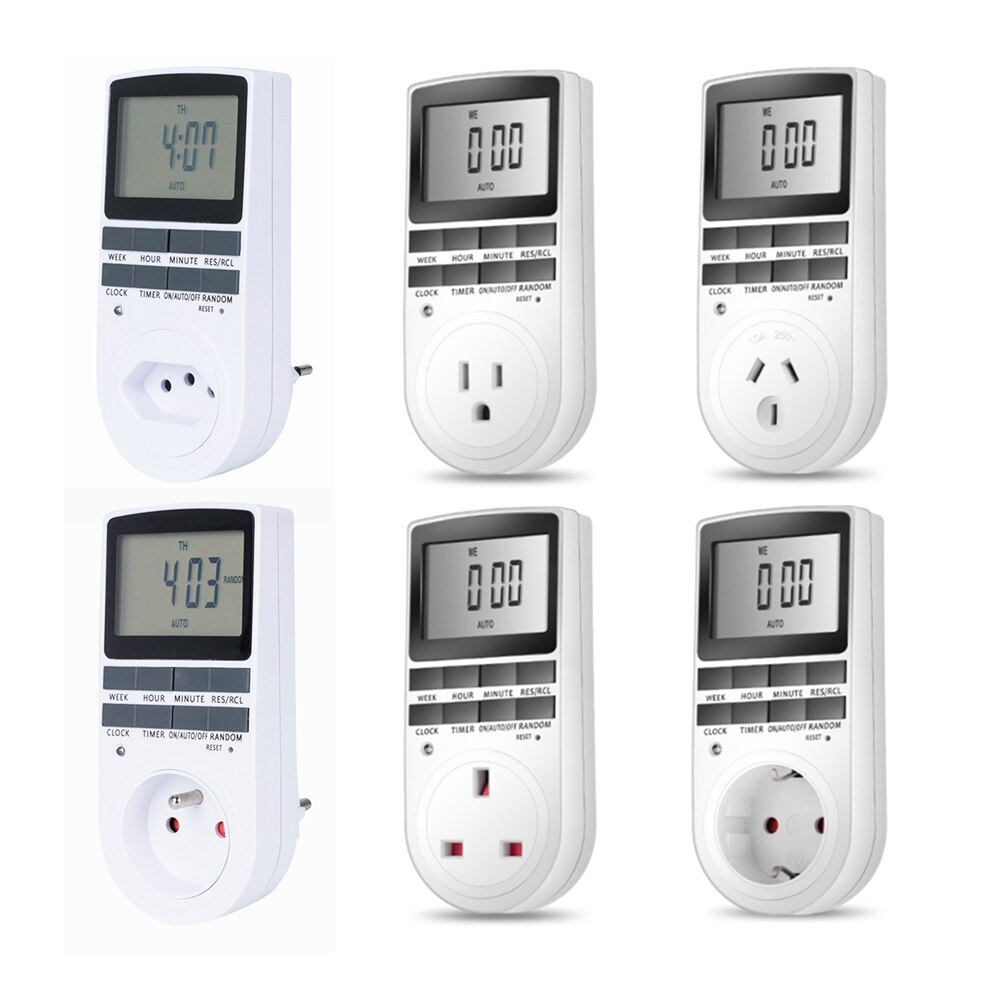 OBOS socket timer digital electronic digital timer switch power timer EU UK AU US FR 220V 230V 240V 13A 15A 16A