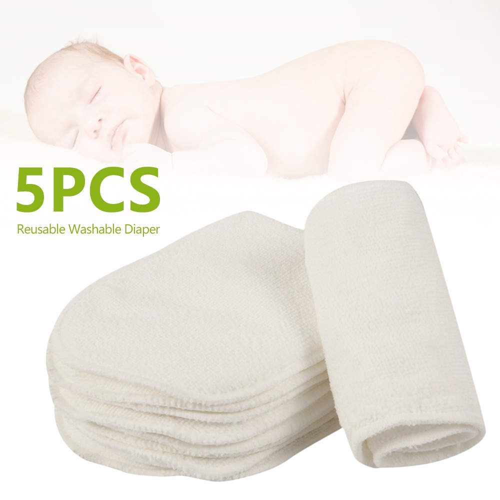 5 Pcs Herbruikbare Luiers Doek Luier Inserts 1 Stuk 3 Layer Insert 100% Katoen Wasbaar Baby Care Milieuvriendelijke Luier