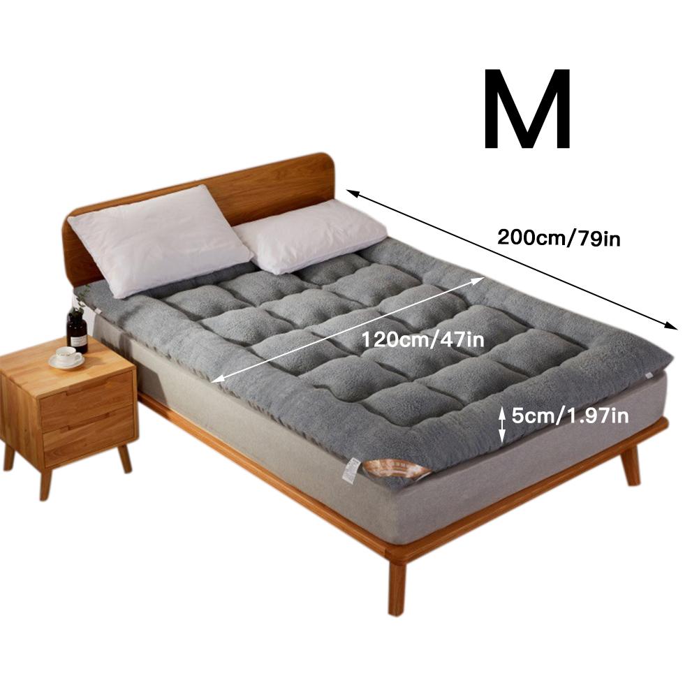 Blødt lam cashmere fold tatami madras voksne enkelt soveværelse med dobbeltseng sengetøj møbler madras tyk varm mat med stropper: M120 cm x 200cm