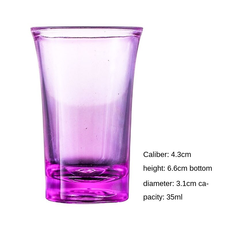 10 sztuk kieliszek robić wina akrylowe impreza KTV ślub gra puchar dla whisky wino wódka bar klub piwo lampka robić wina 35ml butelka prezent: purpurowy