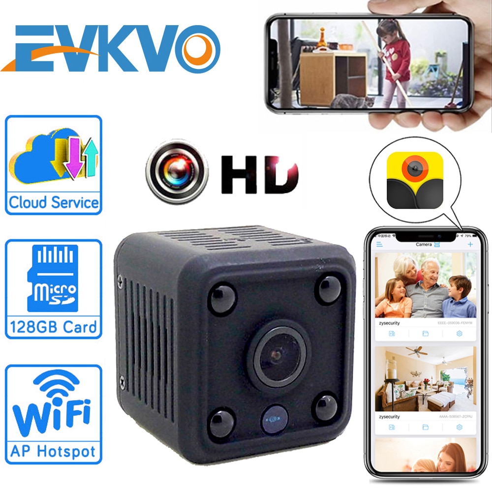 EVKVO HD 1080P Mini WiFi IP Camera Built-in Battery CCTV Wireless Security HD Surveillance Micro Cam Night Vision Baby Monitor