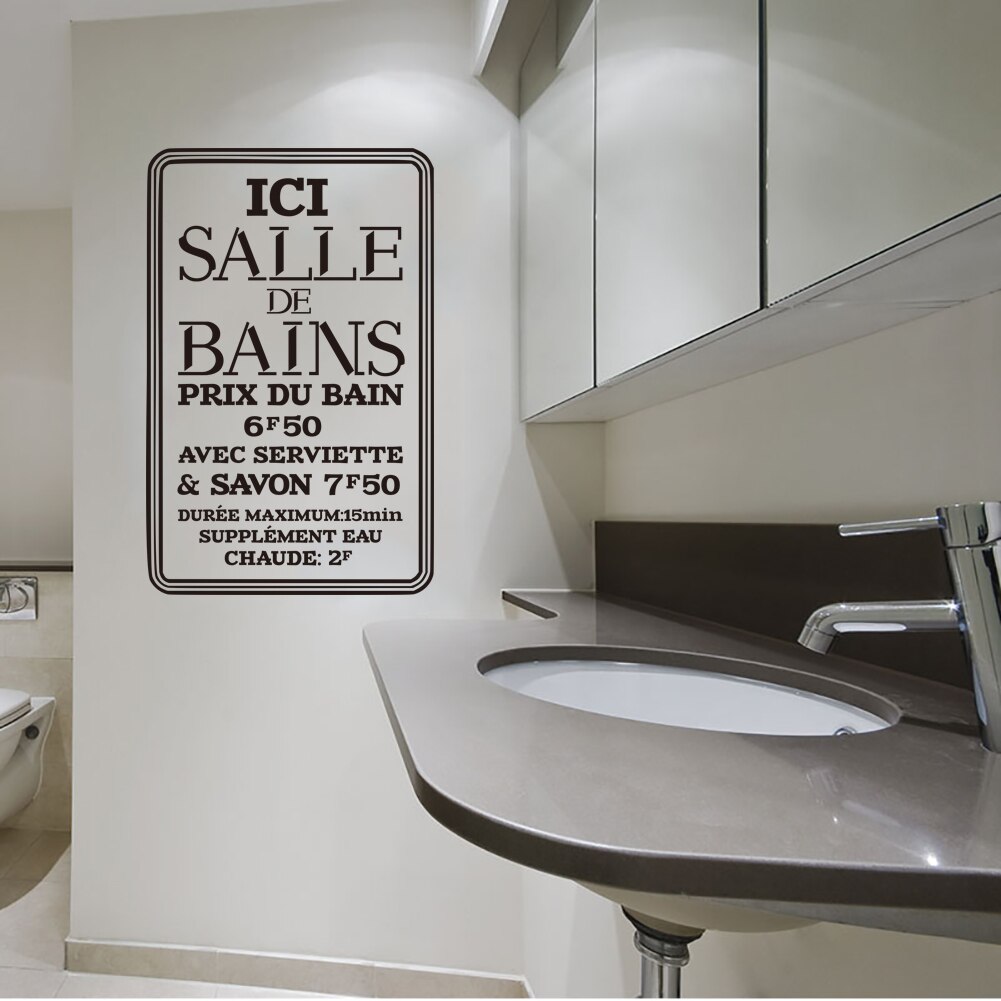 Autocollant Mural Citation Les règles Des Toilettes, Papier Peint De Décoration pour Salle De Bain, WC