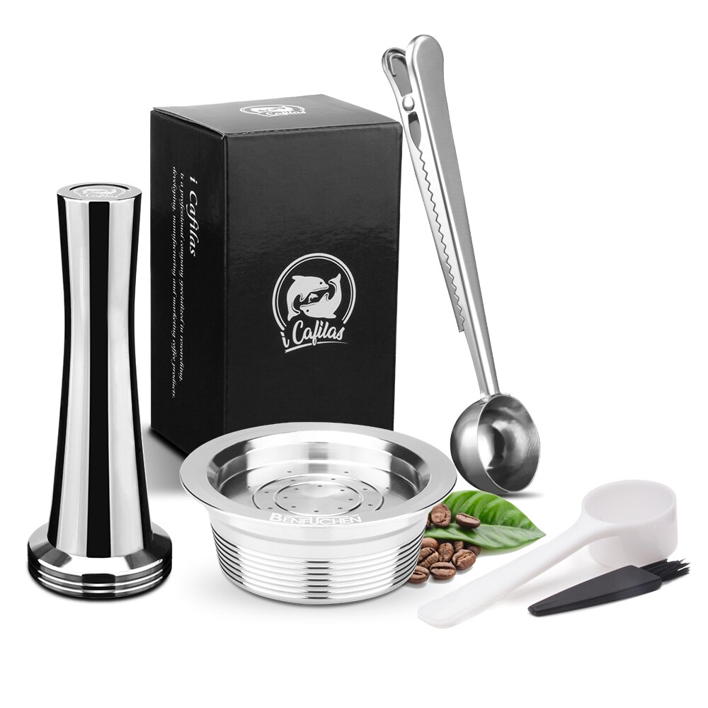 Reusable Coffee Capsule Cup for Lavazza Mio Stainless Steel Refillable Coffee Capsule: 1Cup 1Tamper 1S