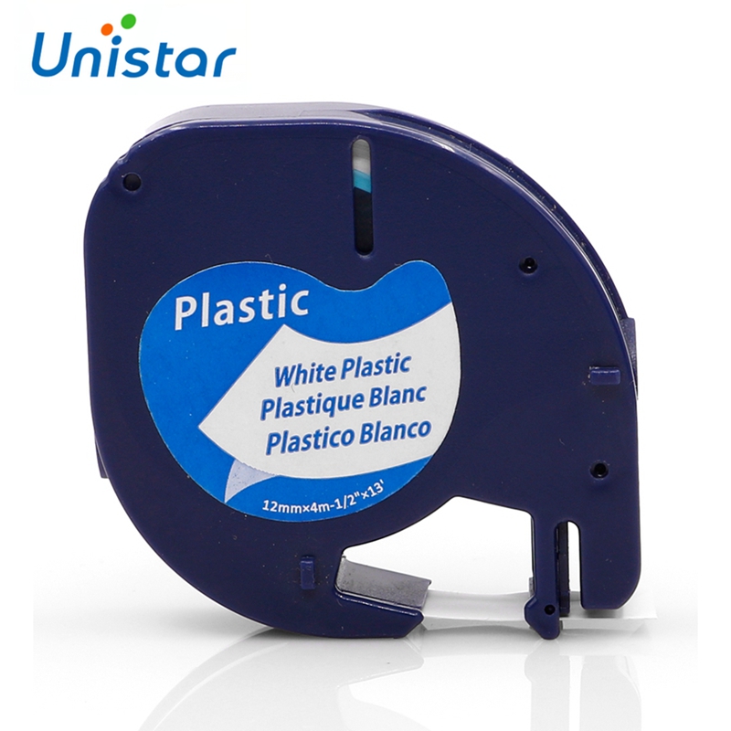 Unistar 91201 91200 12267 compatible pour Dymo Letratag 12m x 4m rubans de papier plastique 91330 91331 Letratag LT-100h étiqueteuse