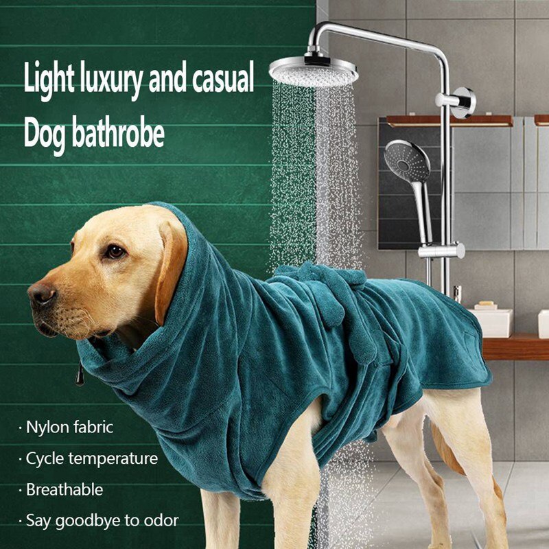 Hundekåpe kjæledyr hund badehåndkle for små mellomstore hunder mikrofiber superabsorberende kjæledyr tørkehåndkle