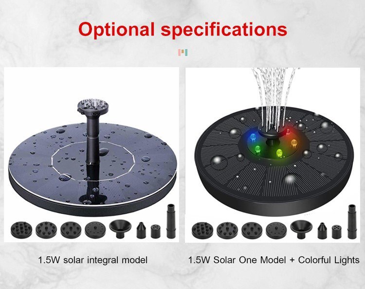 18CM Floating Solar Water Fountain Pool Waterfall LED light Fountain Garden Patio Decoration fountain Outdoor Bird Bath piscina