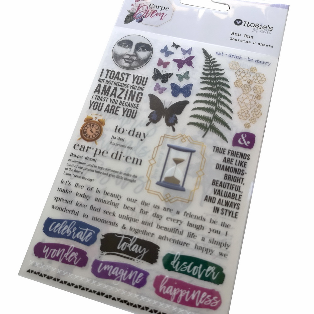 CRZCrafter Rub Ons Transfer Stickers Embellishments 4c Printing Craft Scrapbooking Cardmaking Journal Planner Decorations