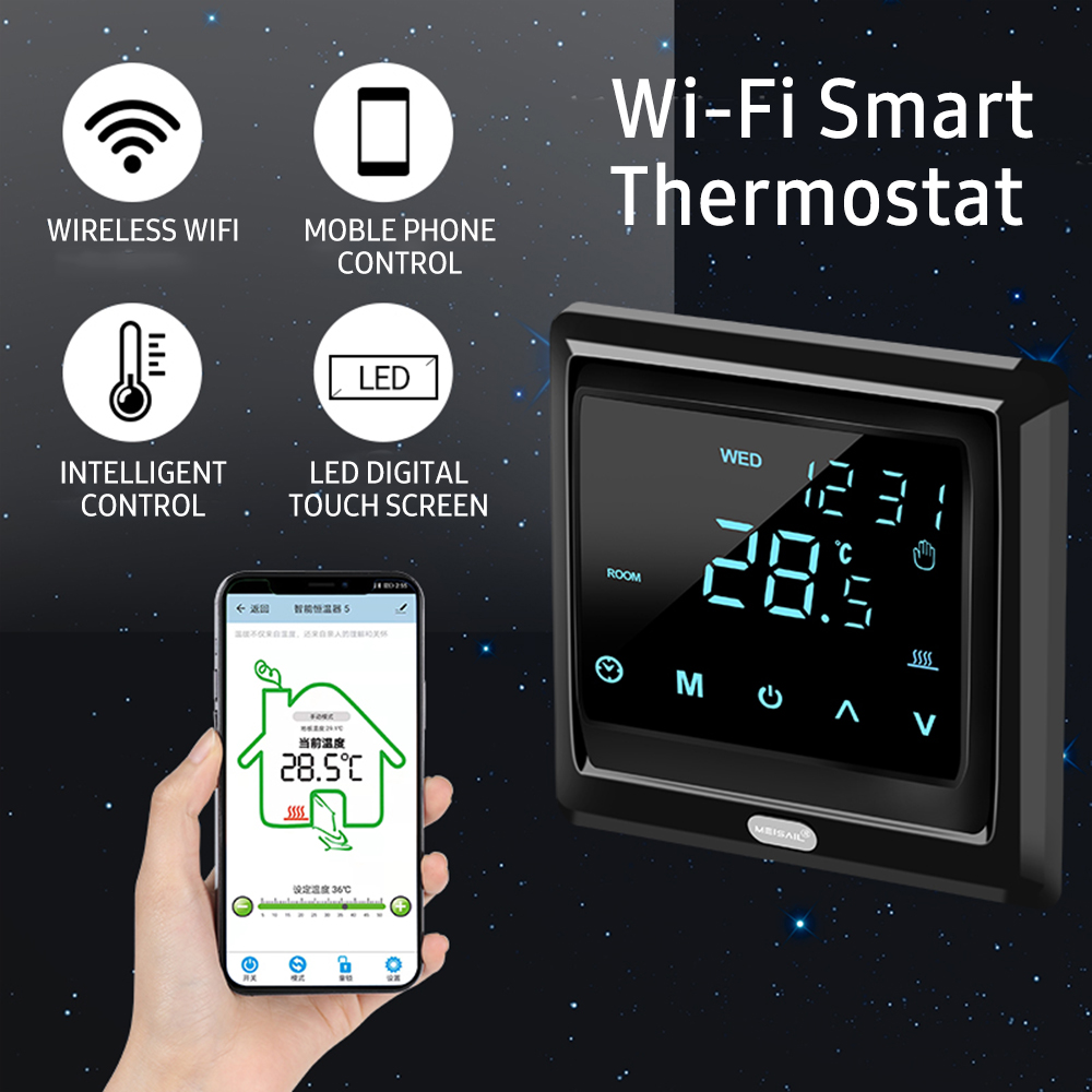 Wi-Fi Smart Thermostat 16A Digital Temperature Controller APP Remote Control Weekly Programmable Electric Underfloor Heating