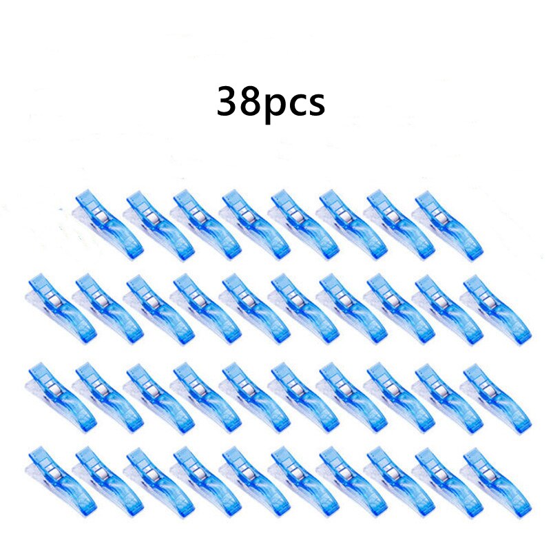 38pcs edging clip patchwork fixed edging clip clothes clip sewing clip knitting tools home office supplies: 38 pcs blue