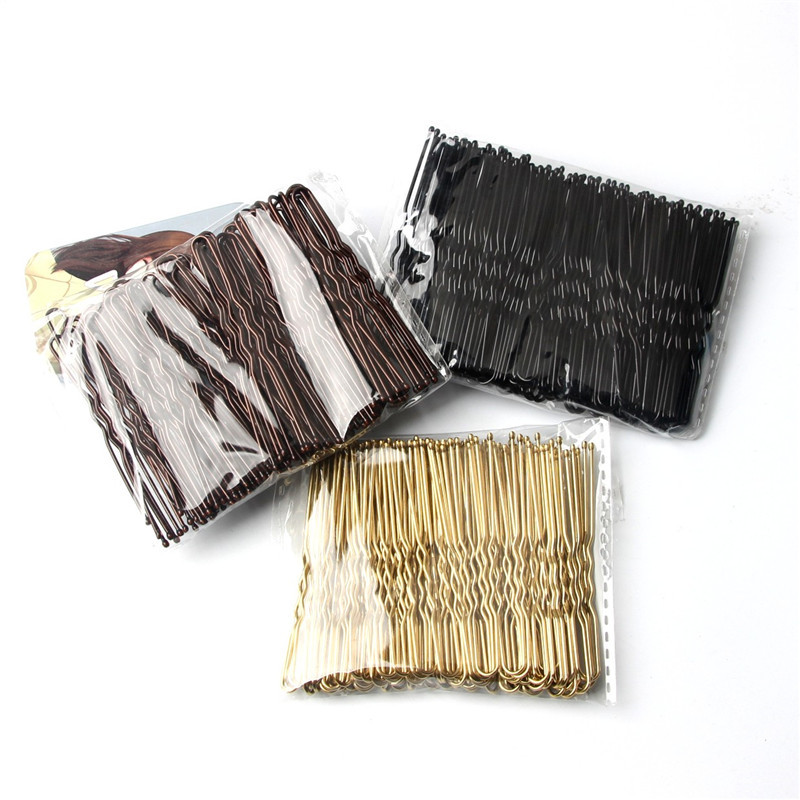 50/100 Uds. De pelo ondulado de 6CM para mujer, pasador en forma de U, pasador de agarre para salón, horquillas, accesorios para el cabello de Metal negro para de moño