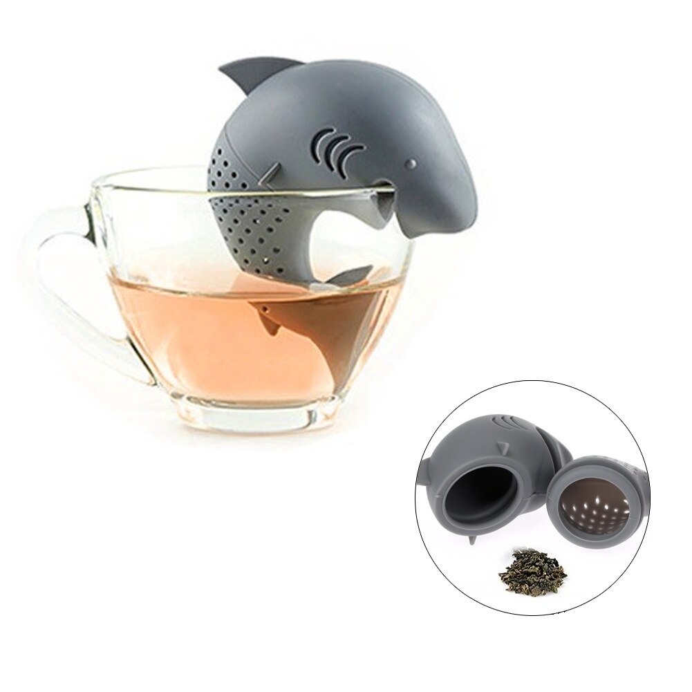 Tea Infuser American Shark Shape Silicone Strainers Tea Strainer Infusor Filter Empty Tea Bags Leaf Diffuser Accessories