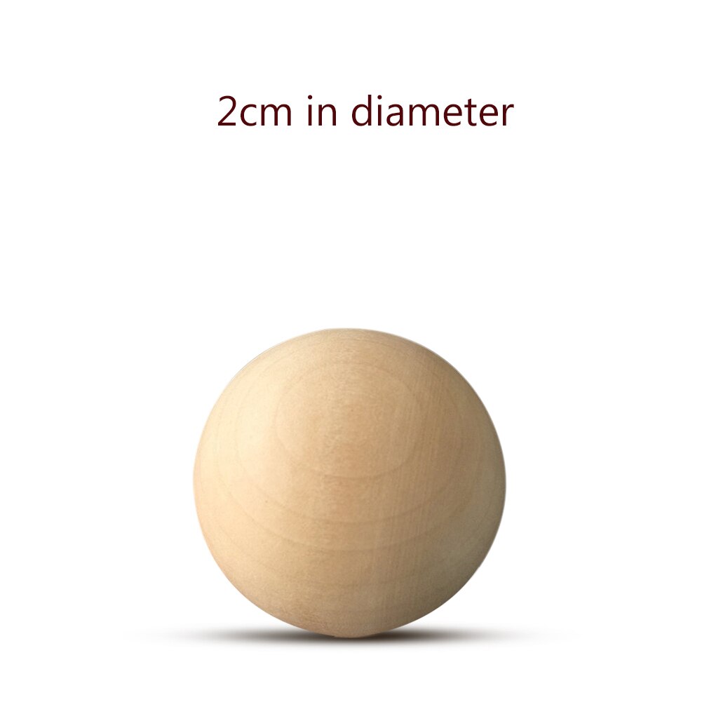 Solid Wooden Round Ball Manual DIY Accessories Wooden Colorful Big Painted Ball Decoration: 2cm