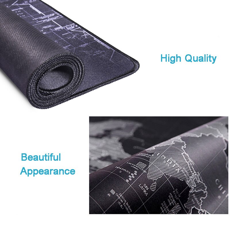 Silicone Large Mousepad Gaming Accessories Keyboard Pad Cushion XL Mouse Mat Gel World Map Print Keyboard Gel Logitech Gamer Mat