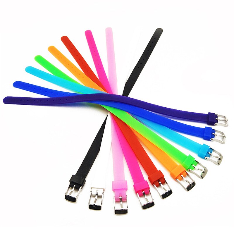 5pcs Silicone Wristband Bracelet Casual Bangles Wrist Band Sports Jogger Running Adjustable Jewelry Accessories
