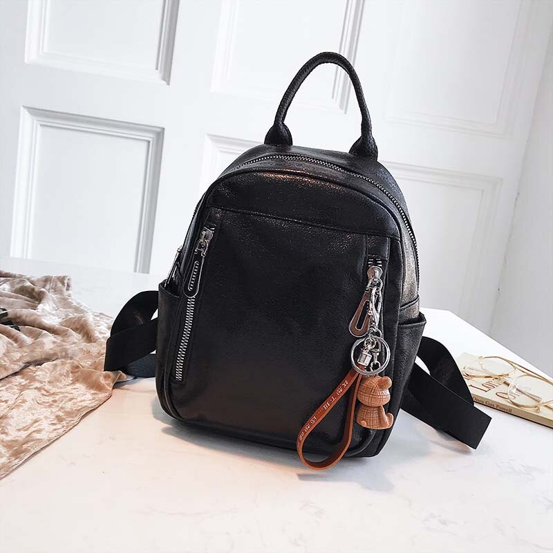 Dames pu leren rugzak mini rugzak schattige rugzak rugzak voor tienermeisjes kleine schooltassen vrouwelijke mochila  xa545h: Zwart klein