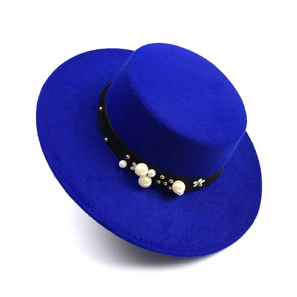 Perle chapeau femme vintage moderigtigt sort top filt fedora hat mænd sombrero bowler kirke trilby hatte til kvinder gorra mujer: 4