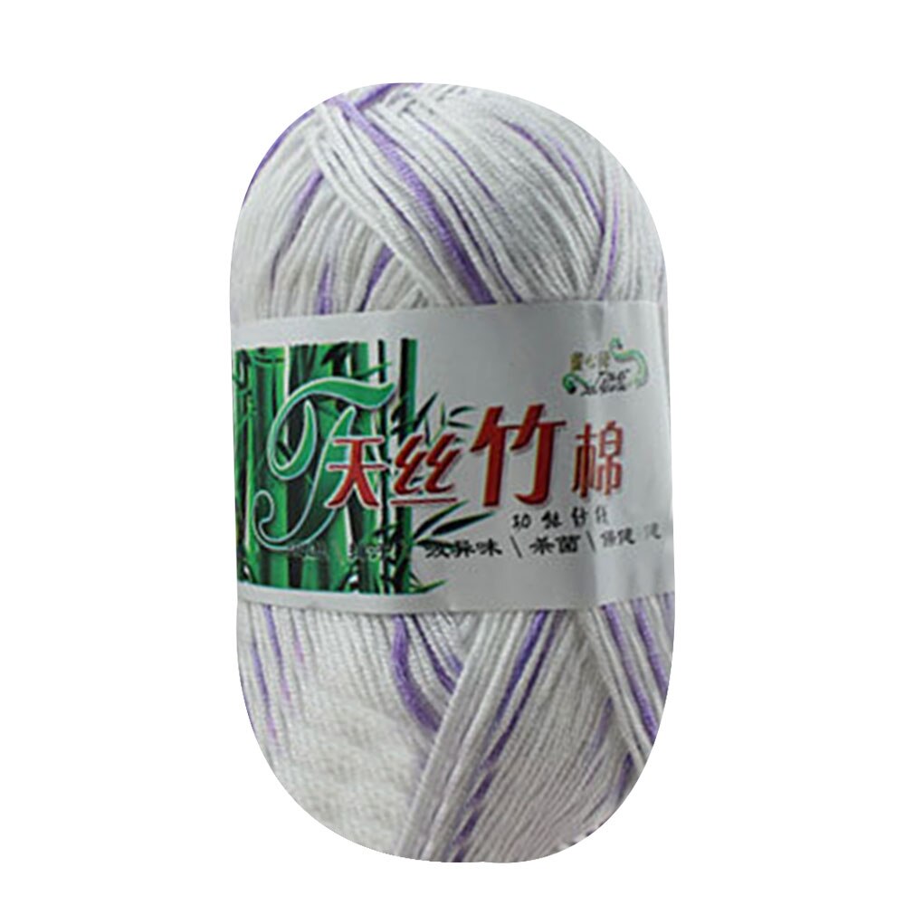 Bamboe Katoenen Garen Zachte Kamgaren Weven Sjaal DIY Draad Breien Handschoen voor Stof voor Handwerk: Zilver