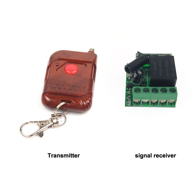 Dc 12V Draadloze Afstandsbediening Schakelaar Ontvanger Zender Kits Professionele Relais Schakelaars Geschikt Voor Deur Toegangscontrole: 1RC and 1 receiver